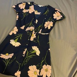 Navy blue midi dress